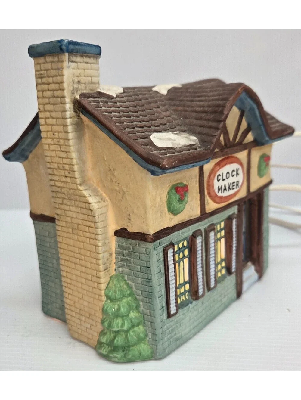 Dept 56 Snow Village Clock Maker Lighted Christmas Village House 1993 Tested